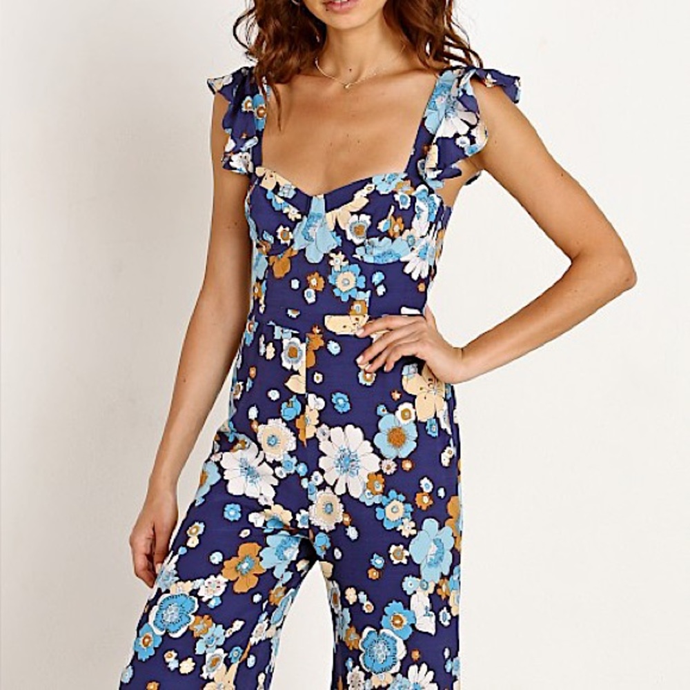 For Love & Lemons - 70’s Barbie Floral Jumpsuit